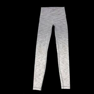 Lululemon Wunder Under High Rise Full Length Leggings Womens 4 Ombre Grey White